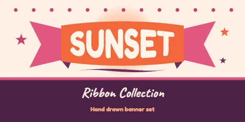 Sunset ribbon banner