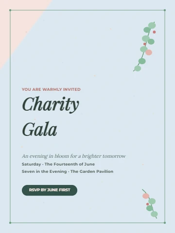 Botanical Charity Gala Invitation