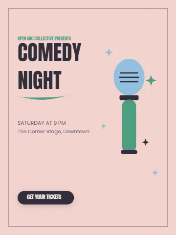 Comedy Night Live Stand Up Flyer