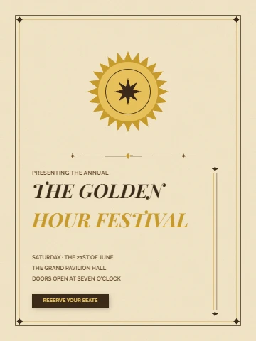 Golden Hour Deco Festival Flyer