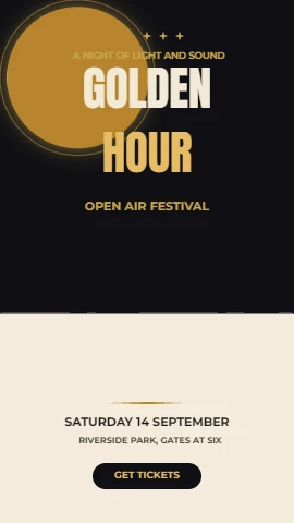 Golden Hour festival flyer