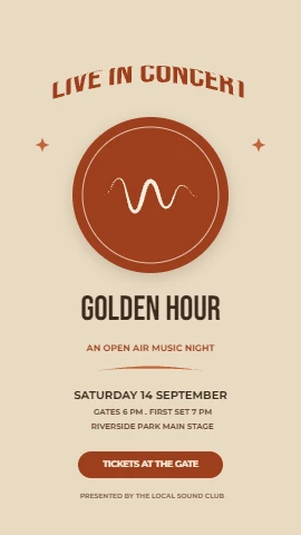 Golden Hour open air concert flyer