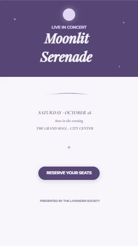 Moonlit Serenade concert flyer