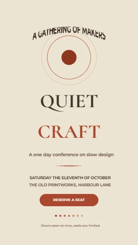 Quiet Craft, a calm conference poster