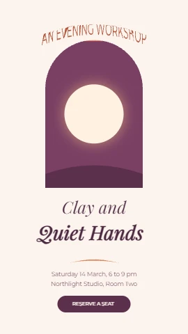 Quiet Hands Clay Workshop Flyer