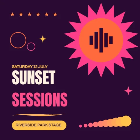 Sunset Sessions live concert flyer