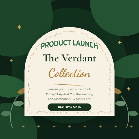 Verdant Collection launch invite