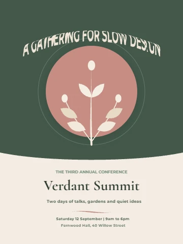Verdant Summit botanical conference flyer