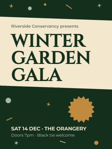 Winter Garden Gala Charity Flyer