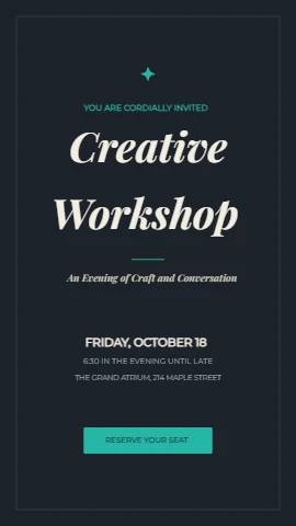 Creative Workshop, Luxe Invitation Flyer