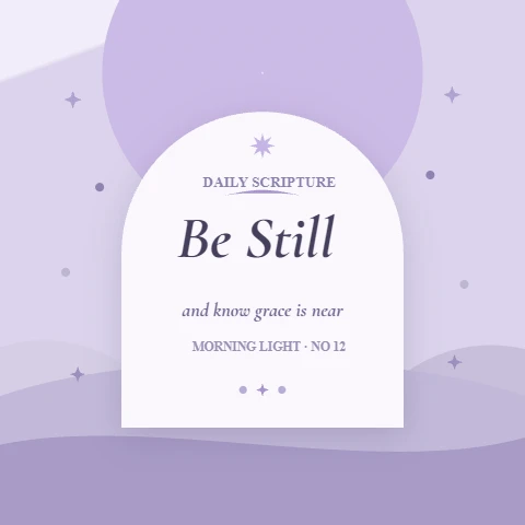 Be Still Scripture Art in Lavender