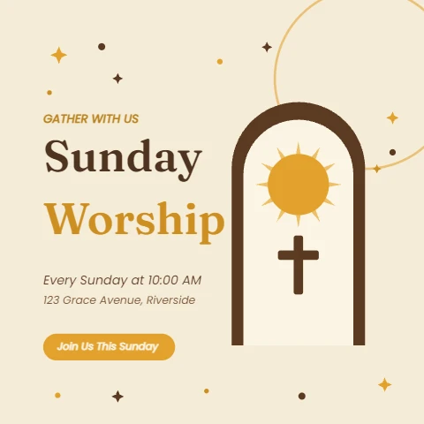 Sunday Worship Gathering flyer