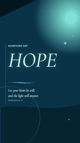 Hope, one quiet word in ocean blue