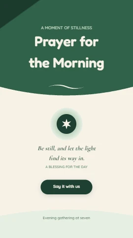 Morning Prayer Card, Green Arch Banner