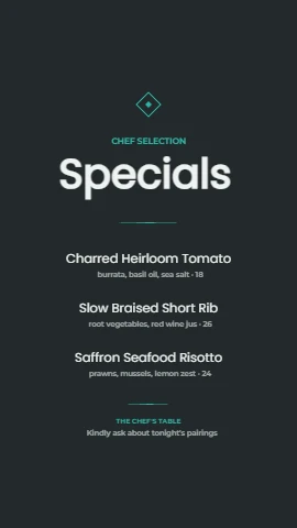Charcoal & Teal Specials Board