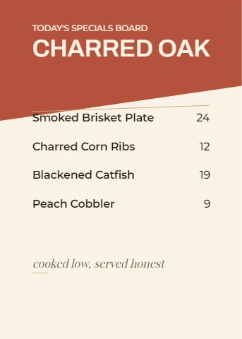 Charred Oak Specials Board