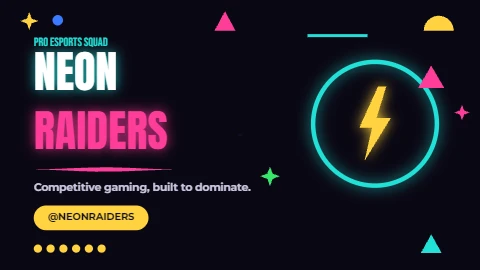 Neon Raiders esports team banner