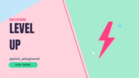 Level Up Pastel Neon Stream Overlay