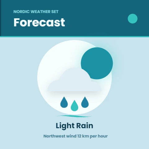 Nordic rain weather icon