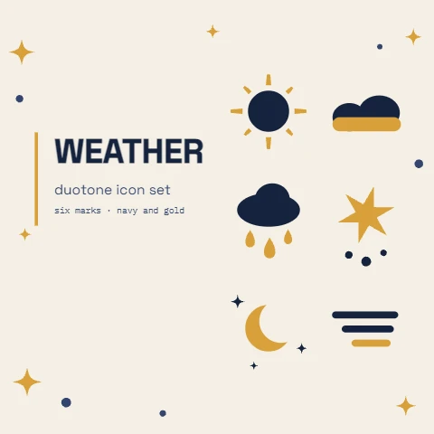 Weather Duotone Geometric Icon Set
