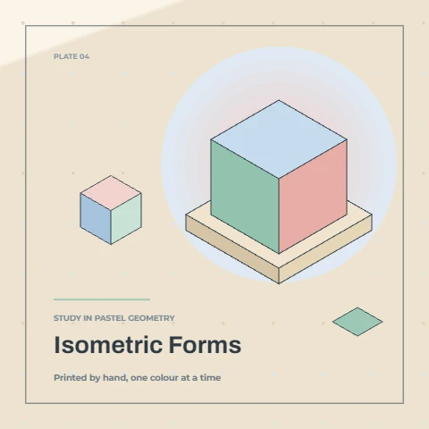 Isometric Forms pastel art print