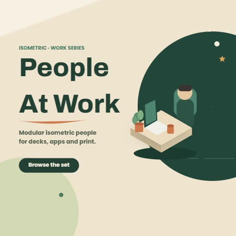 People At Work Isometric Scene