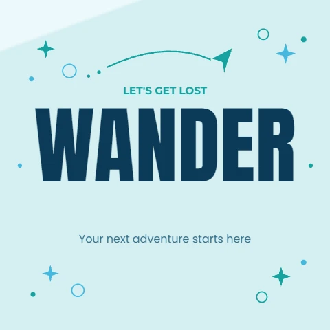 Wander Big Word Travel Poster