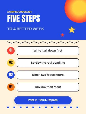 Five Steps Bold List Infographic