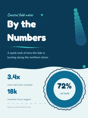 Hand drawn ocean stats report