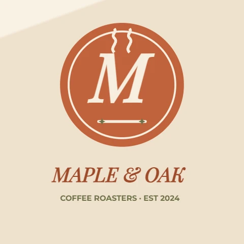 Cozy coffee house monogram badge
