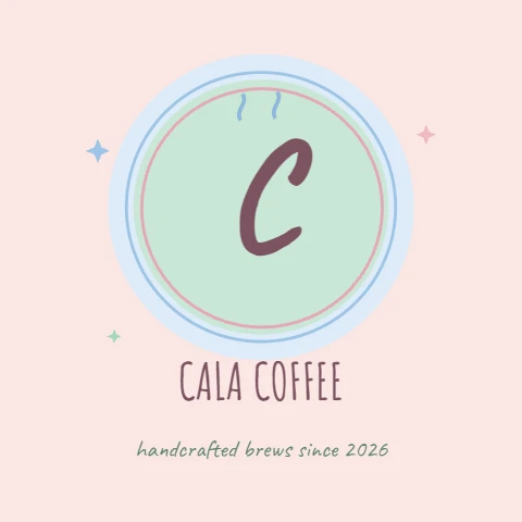Pastel coffee monogram badge