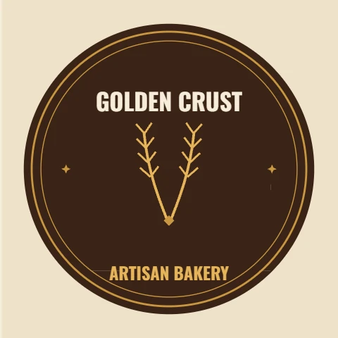 Golden Crust Artisan Bakery Badge Logo
