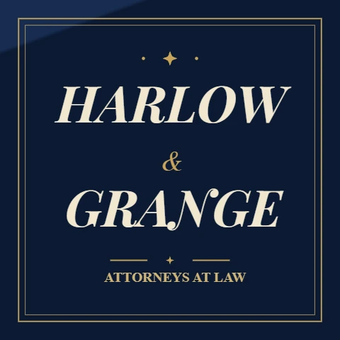 Navy and gold law firm wordmark