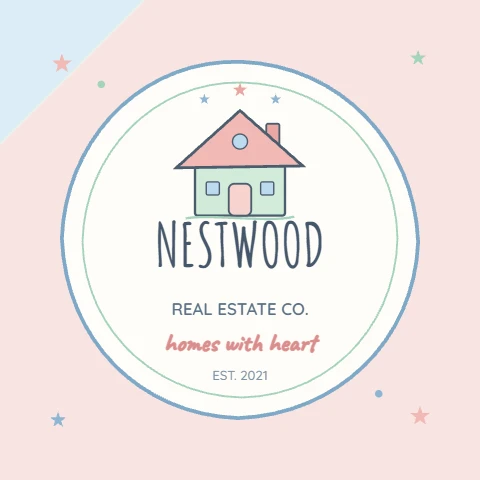 Cozy nest badge, a hand drawn home emblem
