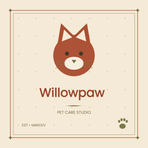 Willowpaw clean geometric pet care wordmark