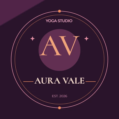 Sunset plum yoga monogram