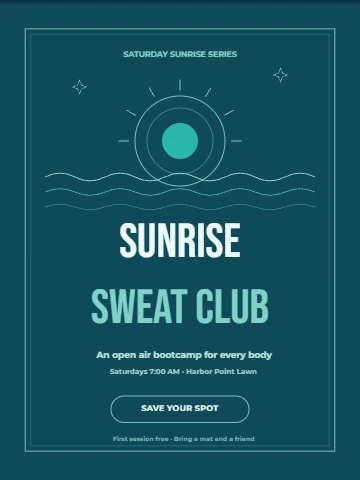 Sunrise sweat club poster