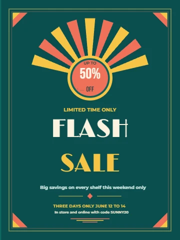 Sunburst Flash Sale Poster