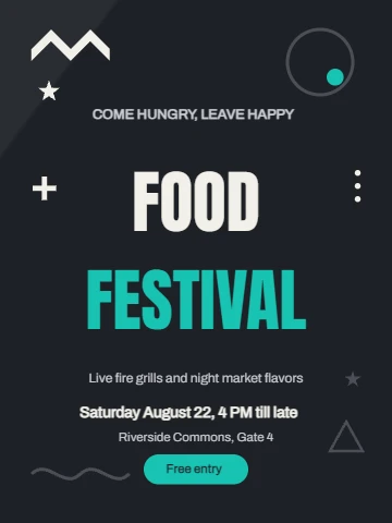 Come hungry food festival poster