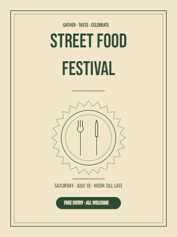 Street Food Festival Retro Poster
