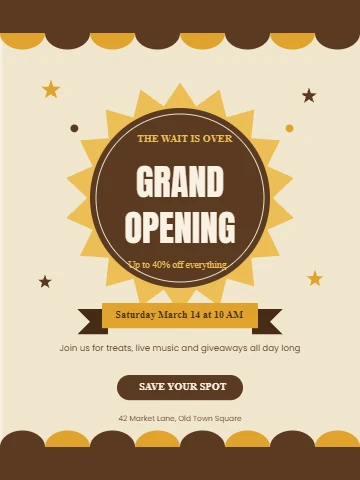Grand opening promo poster