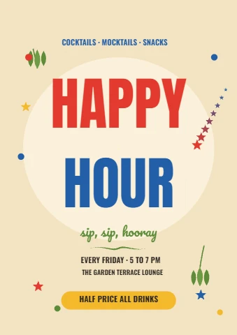 Happy Hour Botanical Poster