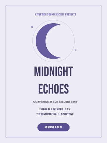 Midnight Echoes live music night poster