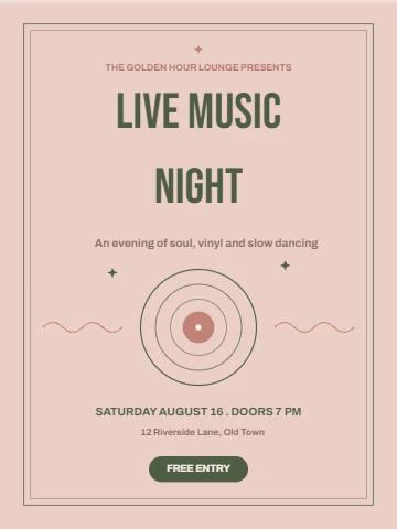 Live music night poster