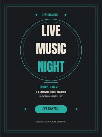 Retro Live Music Night poster