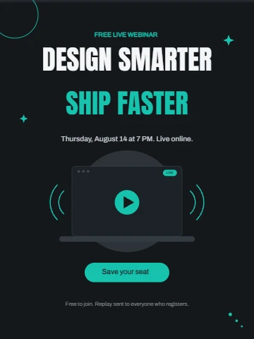 Charcoal and teal webinar promo poster