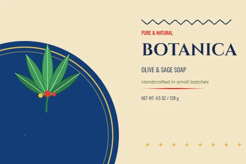 Botanica art deco soap label