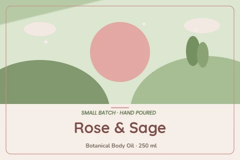 Rose & Sage Body Oil Label