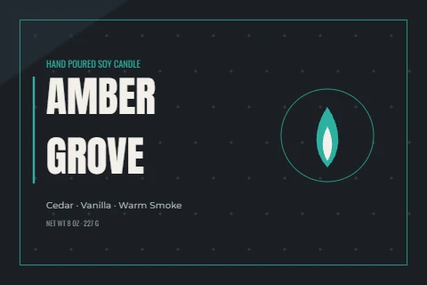Amber Grove Candle Label