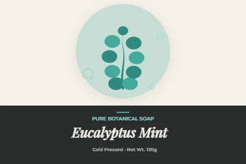 Eucalyptus Mint Botanical Soap Label